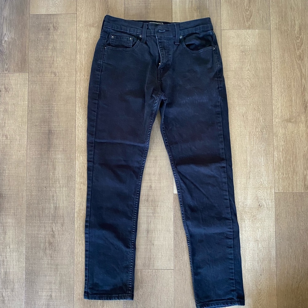 Mens Black Thrifted Levi’s Signature Skinny Jeans